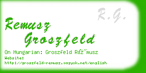 remusz groszfeld business card